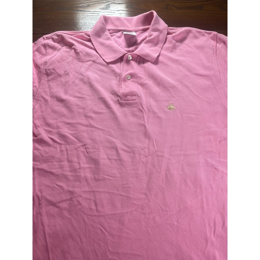 Brooks Brothers 346 Men's Original Fit Polo Shirt L Pink Short Sleeve Stretch